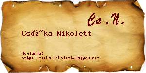 Cséka Nikolett névjegykártya